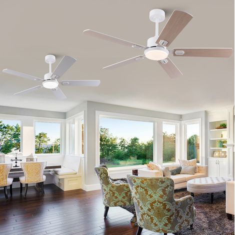 Ventilador de techo con luz LED regulable OKMYHOME (1/5)