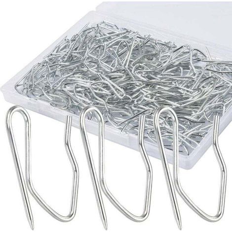 Gardinenhaken, 58-teiliges Gardinenhaken-Set, Hakenstifte aus Edelstahl für Gardinen, Duschvorhänge, Türgardinen (1/4)