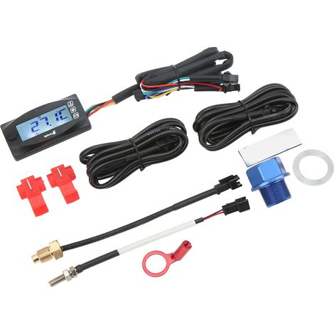 Thermomètre numérique quatre-en-un pour moto avec affichage de la température d'huile, de la température du moteur, du voltmètre et de l'heure, équipé d'un connecteur de bougie d'allumage de 14 mm M20 (1/5)