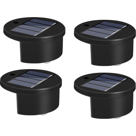 Lot de 4 lampes solaires pour bord de piscine intégrées, décorations de piscine étanches sans fil pour piscines hors-sol