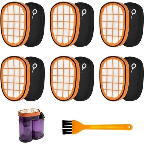 Set aus 6 Ersatzfiltern für Akku-Staubsauger, kompatibel mit Philips SpeedPro Max Aqua, FC6901-FC6904, XC7042/01, XC8045/01, FC6812, FC6813, FC6822, FC6823, FC6826, FC6723/01
