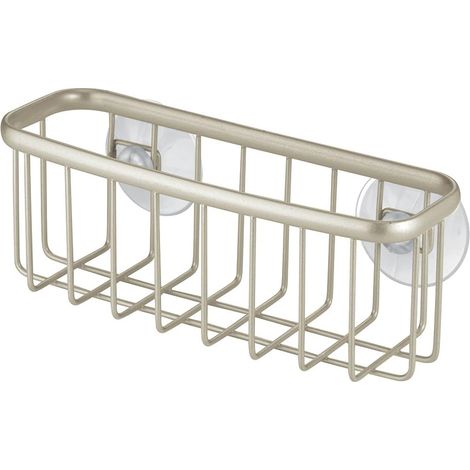 Schwammhalter – Spülbecken-Organizer aus Metall mit Edelstahlbeschichtung – Organizer für Metallschwämme – Mattsilber