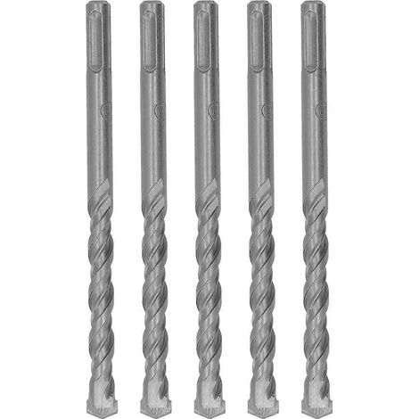 5 Stück Bohrhammerbohrer, 160 mm Länge, 2 Schneiden, selbstzentrierend, Hartmetallspitze, Schlagbohrer für