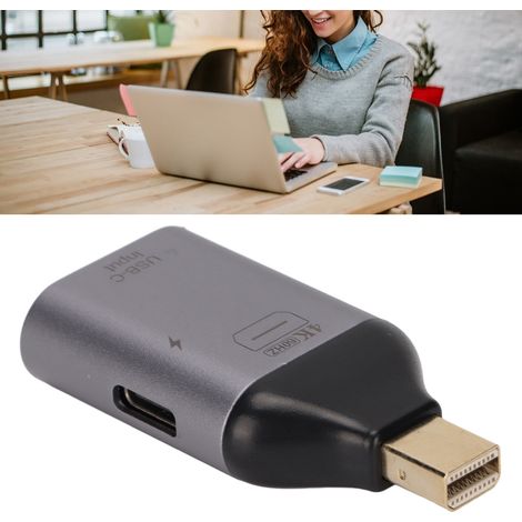 Adaptateur USB-C Femelle vers Mini DisplayPort Mâle 4K 60Hz avec Charge PD pour Téléphone, PC, Projecteur, Moniteur (1/5)
