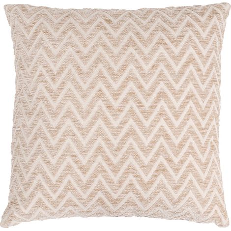 Coussin beige à chevrons relief doux - beige chevron (1/4)