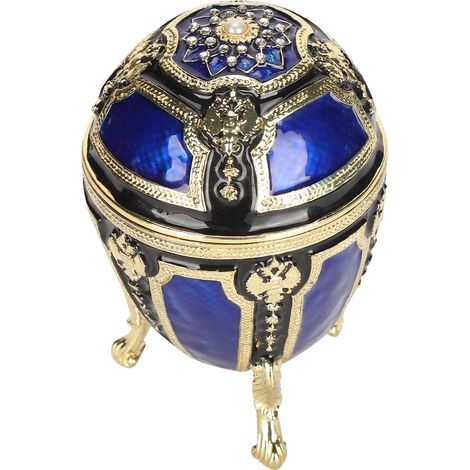 Boîte à bijoux en forme d'œuf, porte-bagues raffiné, boîte de rangement, décoration intérieure, cadeau (1/5)