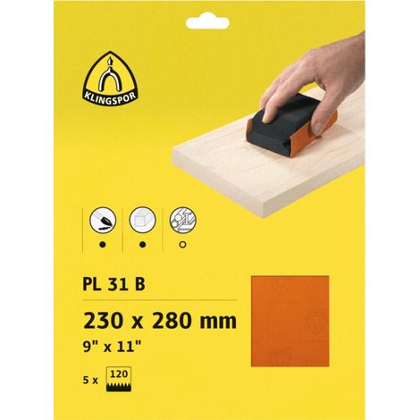 Papier abrasif de finition 230x280mm K120 Klingspor (1/3)