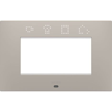 PLAQUE EGO SMART RECT. 4P SABLE FONCÉ GEWISS GW16004SDS