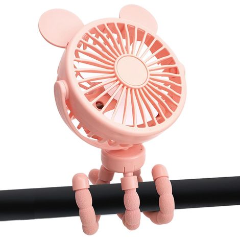 Ventilador para bebé, ventilador para cochecito  Trípode flexible recargable con clip y 3 velocidades - Ventilador portátil para exteriores, ventilador silencioso para cintas de correr (1/5)