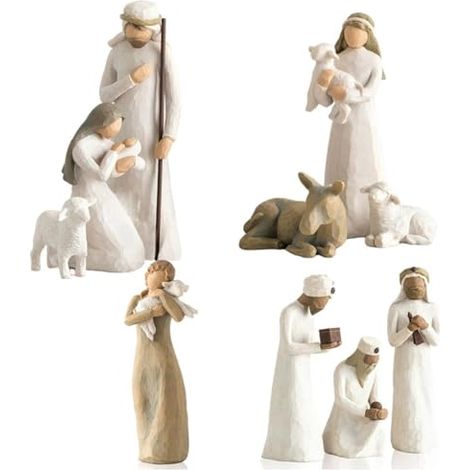 Genérico Belén Navidad con Figuras Modernas de Resina, Nacimiento Sagrada Familia, Decoración