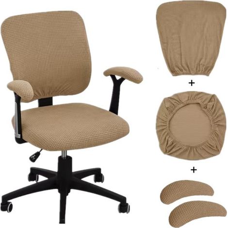 Funda para silla de 3 piezas, Tapicería antideslizante, Funda extraíble, Fundas extraíbles y lavables, Universal, Negra, Poliéster (1/5)