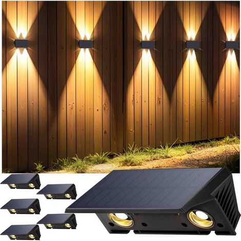Solarbetriebene Außenwandleuchte, warmweißes Licht, IP67 wasserdicht, 120 Lumen, einfach zu installieren. (1/5)