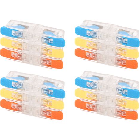 Lot de 10 connecteurs filaires H63W3 3 entrées 3 sorties, répartiteur rapide 0,5-6 mm², 41A 450V, borne de raccordement électrique (1/5)