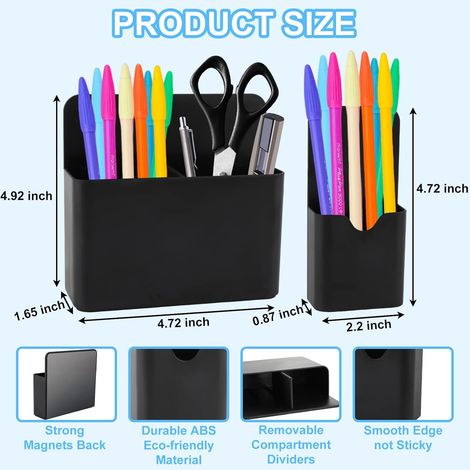 Portapenne magnetico organizer per lavagne bianche, adesivi, gessetti e lavagne nere - Montaggio a parete - Non richiede foratura - Scuole, uffici, case - ALTRO (1/3)