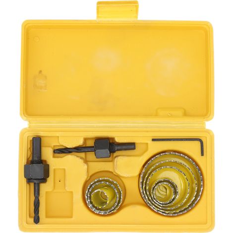 11-teiliges Lochsägen-Set für Holz, Holzbearbeitungswerkzeug, Durchmesser 19–64 mm, gelb (1/5)