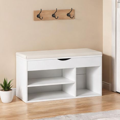 Console blanco en tablero de partículas 80 x 30 x 47 cm (1/5)