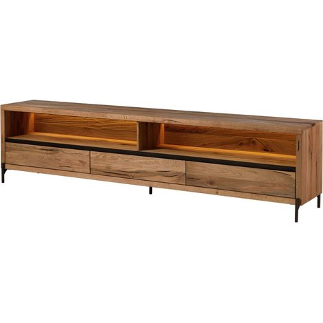 TV-Board Wild-/Zerreiche 242x47x60 natur geölt MONTREUX LUX 112