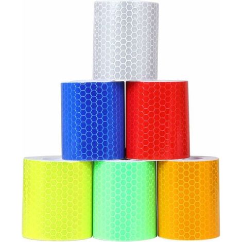 Lot de 6 Ruban Adhésif de Signalisation Ruban Réfléchissant Adhésif, Haute Performance – 50MM x 3M, Idéal pour Signaler Les Zones Dangereuses (1/5)
