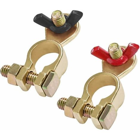 12V/24V Cosse Batterie Cosse de Batterie Bornes de Batterie Connecteurs de Batterie Voiture Bateau avec Écrou à Oreilles Rouge et Noir 2pcs (1/4)