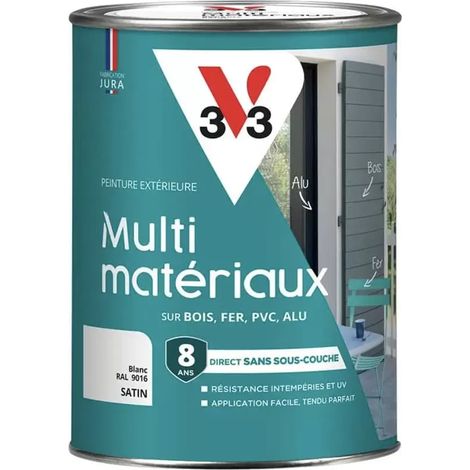 Peinture extérieure V33 Multi-matériaux Satin Blanc 1,5 L (1/2)