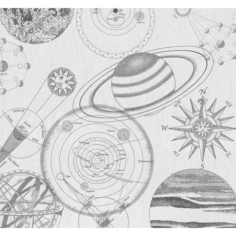 Papier peint panoramique enfant Croquis Cosmos (1/5)