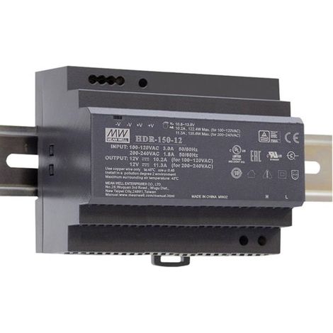 mean well HDR-150-12 alimentación 150 W 12 V para carril DIN