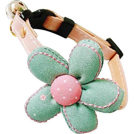 Collar con cascabel para gatos con diseño floral para decorar el collar de tu mascota. (1/5)