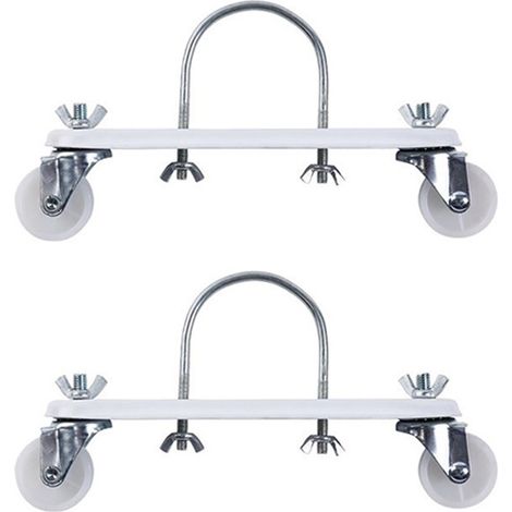 Set di 2 robuste ruote per radiatori con ruote per uso domestico e in ufficio (bianche)