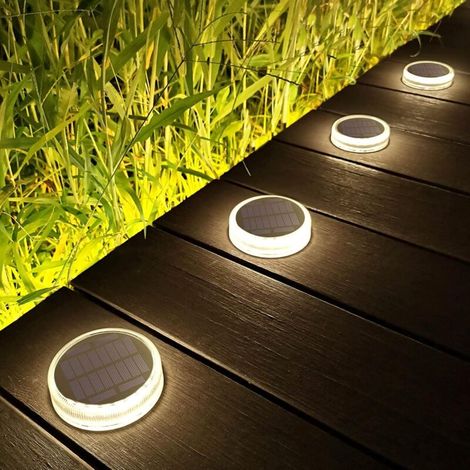 Lampe Solaire - 30 Lm - Étanche Ip68 - Pour Extérieur Jardin Allée Terrasse - Lot De 4 (1/5)