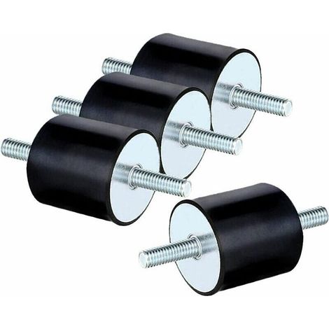 Silent bloc anti-vibration M8 – Lot de 4 pièces – Caoutchouc et acier – Diamètre 30mm – Hauteur 30mm – Fixation M8 pour équipements mécaniques (1/5)