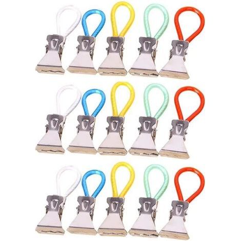Pince à serviette en métal,Clips Porte-Torchon,pour Accueil Cuisine Salle de Bains Placards Serviettes Suspendues,15pcs-Ywey (1/5)