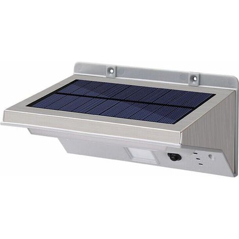 Kaltweißer LED-Solar-Außenstrahler, 16 cm Edelstahl-Wandprojektor, 3-Modus-Bewegungsmelder, leistungsstarke Beleuchtung für Garten und Fassade. (1/5)