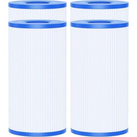 FITLAB-Lot de 4 Filtre de Piscine Type A ou C Compatible avec 29000E/59900E, Easy Set Cartouches Filtrantes de Piscine, 203mm x 106mm Filtres de Piscine Hors Sol (1/5)