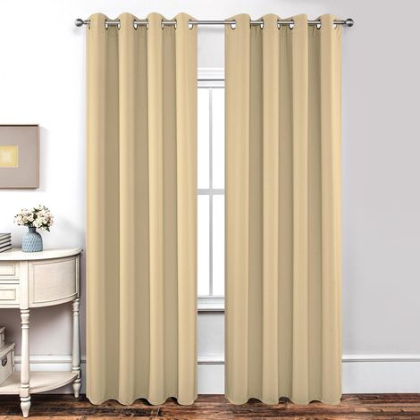 Tende oscuranti termiche set 2 pezzi beige, 132x210 cm (1/5)