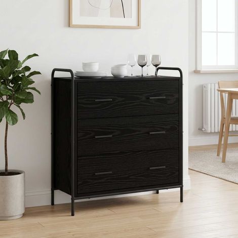 vidaXL Sideboard Black Oak 73 x 33 x 81 cm Engineered Wood (1/5)