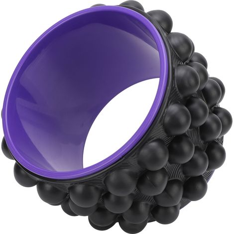 Rouleau de massage pour le dos, appareil de massage et de craquement pour soulager les raideurs, stimulateur 3D pour points d'acupuncture, roue de yoga violette et noire (1/5)