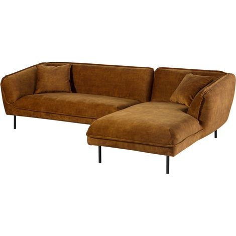 GENT Divano angolare - stoffa / cognac 277x173x76