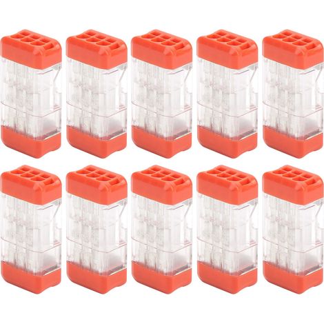 10-teiliges Set transparenter Schnellverbinder, 2-Eingangs-4-Ausgangs-Verteilerblock, 24 A 250 V, Mehrzweckkabel (1/5)
