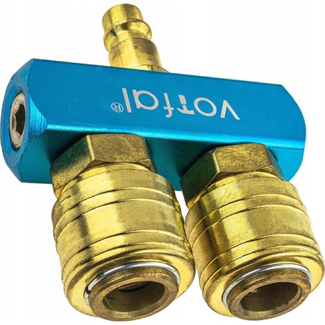 Distributeur pneumatique pour compresseur 2 voies raccord rapide 1/4