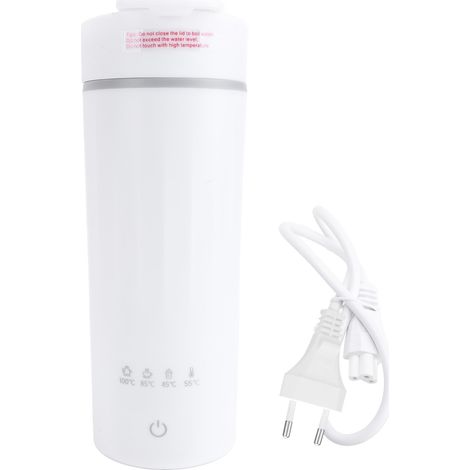 Bouilloire électrique de voyage 4 en 1 300 W 475 ml, mini-bouilloire portable, chauffe rapide en 5 minutes, chauffe-eau individuel, acier inoxydable 304, prise européenne (1/5)