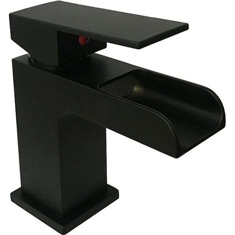 Robinet mitigeur lavabo cascade TANO noir mat (1/2)