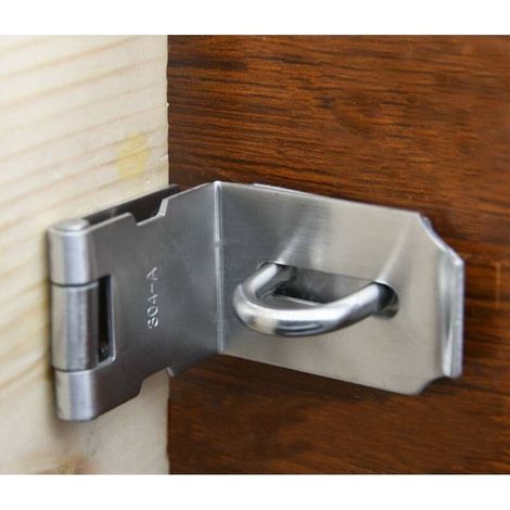 Verrouillage lourd pour cadenas, Verrou de porte, 90 degrés, Verrou de sécurité en acier inoxydable pour porte coulissante/coulissante, Plus épaisseur de nickel satiné (1/3)