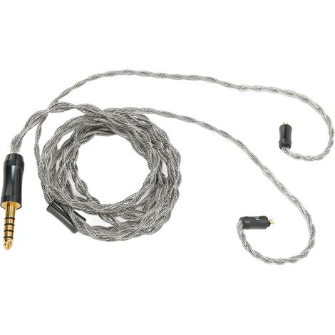 Câble de remplacement pour casque 4 conducteurs cuivre plaqué argent, câble symétrique pour écouteurs avec prise 4,4 mm, 1,2 m (1/5)