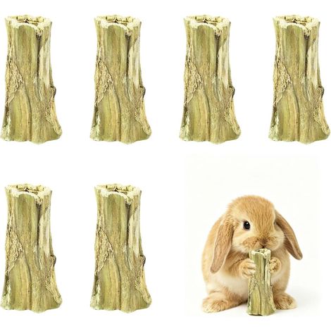6 Bâtonnets à Mâcher Naturels en Bois de Papaye, Friandises Saines à Mâcher pour L'usure des Dents pour Lapins, Jouets Dentaires pour Lapins, Hamster, Cochon D'inde, Chinchilla, Gerbille, Rat (1/5)