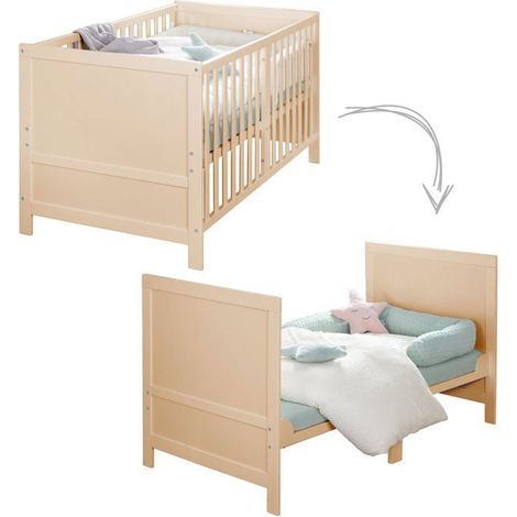 "Wachsendes Babybett 70 x 140 ROBA Easy Sleep - Umbauecken Inklusive - Naturholz" (1/5)