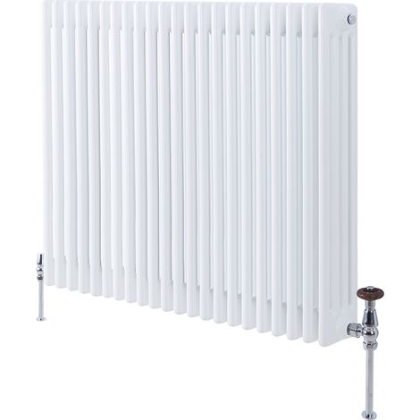 Milano Windsor White Cast Iron Style Four Column Horizontal Radiator - 750mm x 1010mm (1/4)