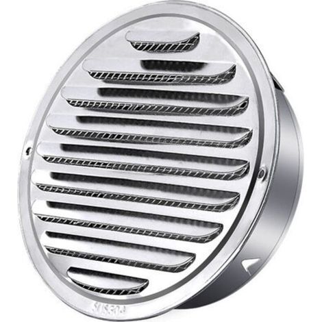 Grille de ventilation tubulaire ronde en acier inoxydable de 120 mm, couvercle de sortie d'air, grille d'évacuation ronde, hotte aspirante avec moustiquaire (1/4)