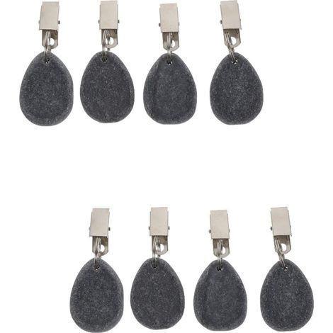 Lot de 8 poids pour nappe, pince ovale simple, noirs (1/5)