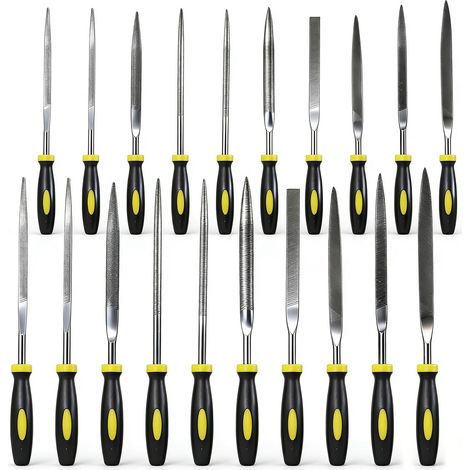 Lot de 20 limes diamantées et aiguilles et limes à clé - Mini kit de limes pour bois, métal, stéatite, usinage, atelier et bricolage (1/5)