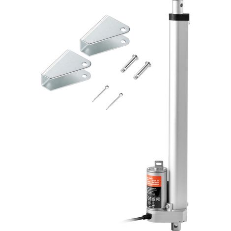 Vérin électrique 12V 30,5cm, charge 1500N (149,7kg), vitesse 0,5cm/s, IP54 (1/5)